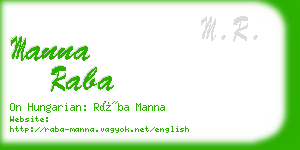 manna raba business card